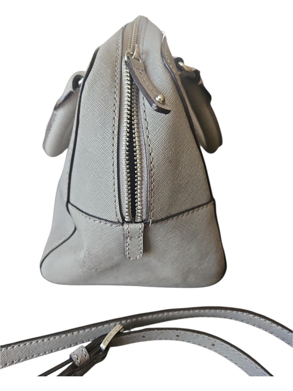 Michael Kors Gray Saffiano Leather Satchel - Picture 8 of 13